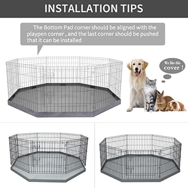 PETIME Bottom Cover Mat for Dog Playpen Pen Water-Resistant Pad Floor Protector for Indoor Outdoor Use Fits 24" Wide 8 Panels Metal Pet Exercise Play Pen (Playpen Not Included) - Image 5