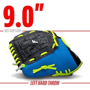 Franklin Sports Teeball/Baseball Glove - Left and Right Handed Youth Fielding Glove - Neo-Grip - Synthetic Leather - 9.0 Inch Left Hand Throw - Ready To Play Glove - Blue - Image 3