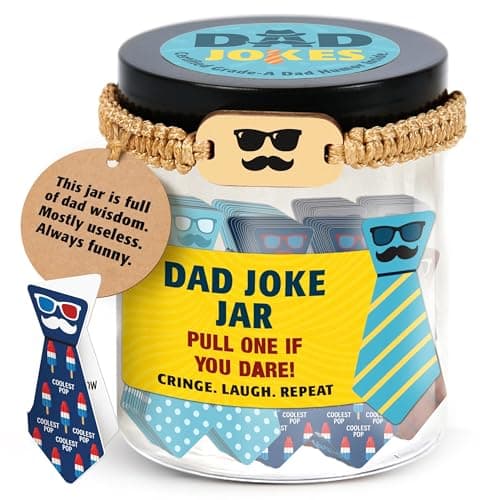 60 Dad Jokes Cards Jar, NFC 1000 Dad Jokes Bracelet, Funny Birthday Gift for Dads Men, White Elephant Gifts for Adults, Men Granpa Gift, Funny Gag Gifts - Image 1