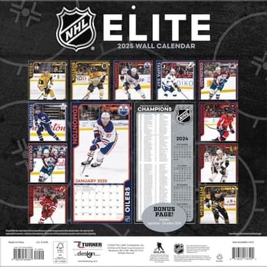 TURNER SPORTS NHL Elite 2025 12x12 Wall Calendar (25998011972) - Image 4