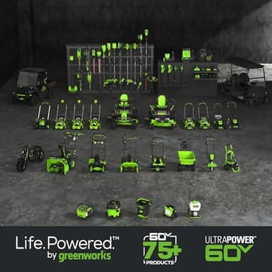 Greenworks 60V 25” Cordless (Self-Propelled) Lawn Mower (LED Lights + Aluminum Handles), 2 x 4.0Ah Batteries and Dual Port Rapid Charger - Image 10
