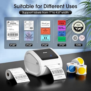 Omezizy Bluetooth Shipping Label Printer 4x6 - D520BT Bluetooth Thermal Label Printer for Small Business， Shipping Packages, Compatible with USPS, Shopify, Amazon, Tiktok - Image 6