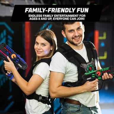 ArmoGear Laser Tag Guns with Vests Set of 4 - Adult Laser Tag Guns, Multiplayer Lazer Tag Set for Kids, Teens, and Adults - Indoor and Outdoor Game for Family Fun - Gift for Boys and Girls, Ages 8+ - Image 4