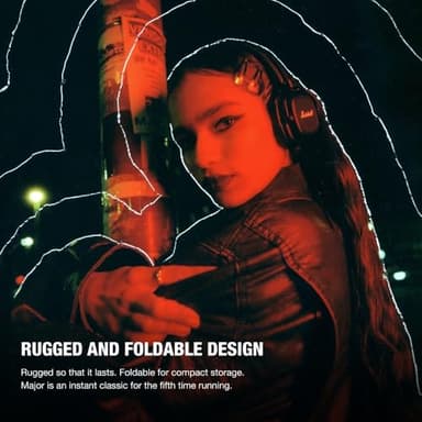 Marshall Major V On-Ear Wireless Bluetooth Headphones - Black - Image 4