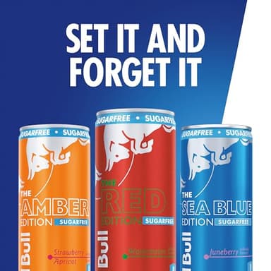 Red Bull Energy Drink Sugar Free Variety Pack, Red, Amber, and Sea Blue, with 80mg Caffeine, Taurine & B Vitamins, 8.4 fl. oz., 2 x 12 pack, 24 Cans Case - Image 8