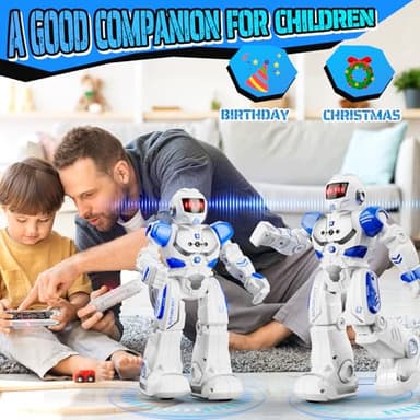 FAFUGANIA Robot Toys for Kids, Remote Control Robot with Programmble Walking & Dancing Adjustable Volume RC Gesture Sensing Smart Robot Toy for Ages 3 4 5 6 8 10 12 Boy Girl Ideal Blue - Image 5