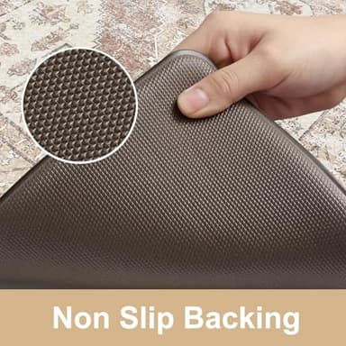 KIMODE Anti Fatigue Kitchen Mats for Floor, Farmhouse Kitchen Rugs Sets of 2, Cushioned Kitchen Floor Mats, Comfort Standing Mats for Sink Laundry Office Desk Khaki 20"x71"+20"x32" - Image 4