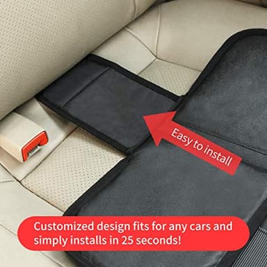 Kaiphy Car Seat Protector - Seat Protection Mat - Thick Padding - Durable, Waterproof Fabric, Leather Reinforced Corners & 3 Pockets for Handy Storage Gray - Image 4