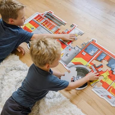 Melissa & Doug Fire Truck Jumbo Jigsaw Floor Puzzle (24 pcs, 4 feet Long) - FSC Certified - Image 8