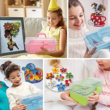 JoyPlus Quilling Kits for Beginners with Manual, 24 Tools & Supplies with Durable Storage Box, Updated Paper Crimper Tool, Premium Husking Board & Electronic Pen Pink - Image 3