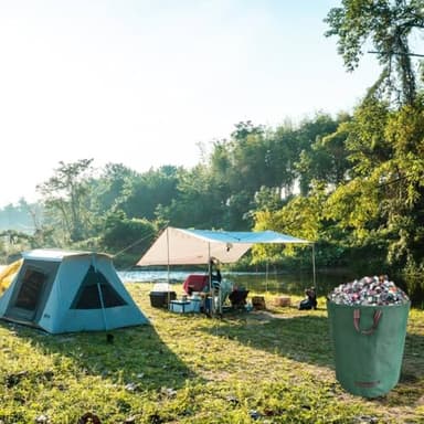 Leaf Collector & Leaf Bag 2-Pack | 106 Gallon Reusable Standable Yard Waste Bags | Portable Durable Garden Clippings Container with 4 Handles for Lawn Care, Camping & Recycling - Image 4