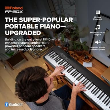 Roland FP-30X | Slim & Stylish 88-Note Digital Piano | Rich Tone & Authentic Ivory-Feel | Built-In Powerful Amplifier & Stereo Speakers | Onboard Sounds | Black - Image 2