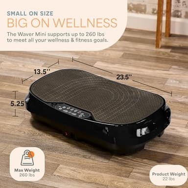Lifepro Waver Mini Vibration Plate - Whole Body Vibration Platform Exercise Machine - Home & Travel Workout Equipment for Weight Loss, Toning & Wellness - Max User Weight 260lbs - Image 6