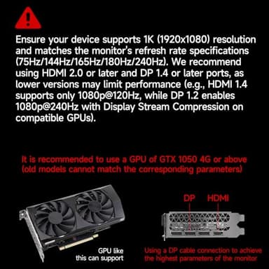 Gawfolk 32 Inch Curved Gaming Monitor 240Hz, 1800R PC Monitor Full HD 1080P, Frameless Computer Dispaly with Freesync and Eye Care Technology, Wall Mountable - Image 8