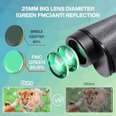 10x25 High Powered Binoculars for Adults, Waterproof Compact Binoculars with Low Light Vision for Bird Watching Hunting Football Games Travel Stargazing Cruise with Carrying Bag - Image 6