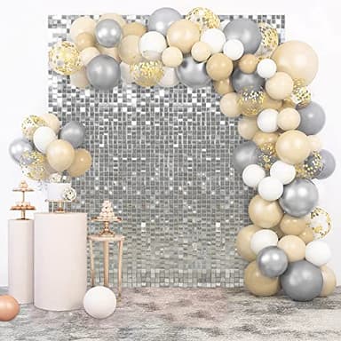 Silver Shimmer Wall Backdrop Halloween Parties Disco Wedding Shimmer Backdrops Panels Christmas Glitter Wall Background for Bachelorette Party Bridal Shower Stage Panel(24 Packs) - Image 7