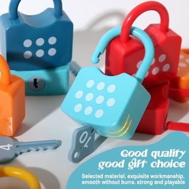 Dinhon Kids Learning Locks with Keys Numbers Matching & Counting Montessori Educational Toys for Ages 3 yrs+ Boys and Girls Preschool Games Gifts - Image 4
