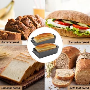 Northriver Casting 9×5 Inch Cast Iron Loaf Pan with Lid | Bread Baking Pan | Even Heat Distribution for Homemade Bread, Cake, and Meatloaf | 2 Piece Set - Image 6