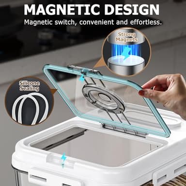 Olimingse Bread Box For Kitchen Countertop, Airtight Bread Storage Container, Bread Keeper For Homemade Bread, Cookies, Cereal, Fruits, 10L White. - Image 3