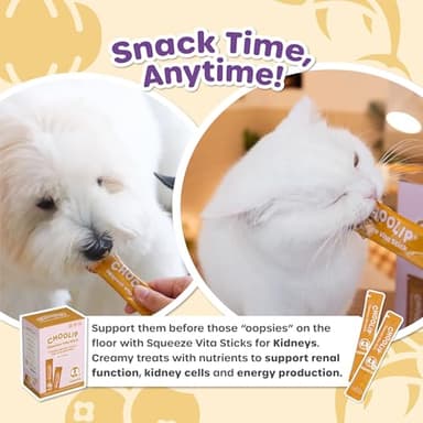 Choolip Squeeze Vita Stick Lickable Treats for Dogs & Cats. 49 Kidney Support Sticks with Essential multivitamins. Soft and Tasty Paste for All Life Stages, Supporting Kidney Health - Image 7