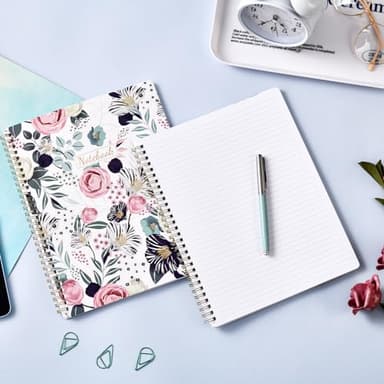 Spiral Notebook - Notebooks Spiral Bound, 8.5" * 11", Journal Notebook with Thick Paper & Back Pocket, 110 Pages, with Twin-Wire Binding, Journals for Women, College Ruled Notebooks - Floral - Image 6