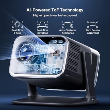 Aurzen BOOM mini Google TV Movie Projector with WiFi and Bluetooth, Voice Control, Family Mode, 20W Dolby Audio, Real-Time Focus, 4K Supported Smart Portable Home Theater Projector Outdoor, Black - Image 7