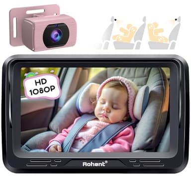 Rohent Car Baby Monitor for Baby Girls - 1080P HD, 360° Adjustable, Night Vision, 150° Wide-Angle Lens, Easy Installation, Perfect for Girls Aged 0-5, Ideal for Parents, Grandparents & Families - Image 1