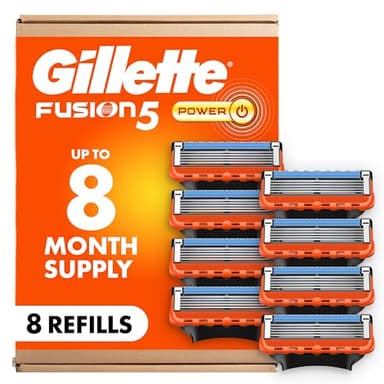 Gillette Fusion5 Power Razor Blades for Men, 5-Blade Razor Refills, 8 Count - Image 1