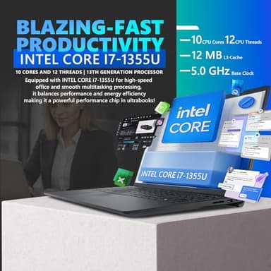 Dell Inspiron 15 3530 Touchscreen Laptop for Business, 15.6" FHD Touch Display, w/Office Lifetime License, 13th Gen Intel i7-1355U, 64GB RAM, 2TB SSD, Windows 11 Pro, External CD/DVD Drive, Wi-Fi 6 - Image 2