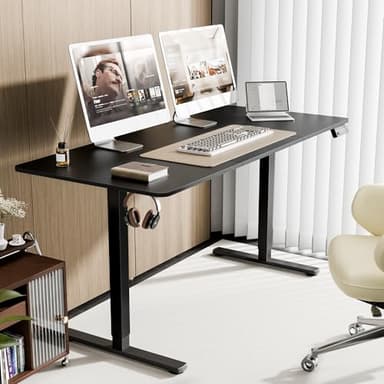 ERGOMAKER 63" Electric Standing Desk, Adjustable Height, Sit Stand Up Desk for Home Office & Computer Workstations, Memory Controller, Black - Image 2