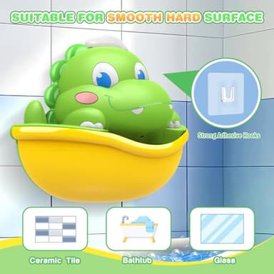 Dinosaur Baby Bath Toys Light Up Bath Bubble Machine with Colourful Light Bathtime Shower Bath Toys for Kids Ages 1-3 4-8 Birthday Gift Easter Basket Stuffers for Toddler Boys Girls - Image 4