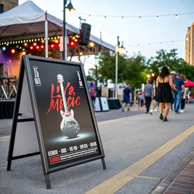 T-SIGN Sidewalk Sign for Indoor & Outdoor Sign - Open Aluminum A Frame Sign Poster Board 24x36 Inches, White Dry Erase Surface - Heavy Duty Double Sided Sandwich Board, Street Advertising Sign Board - Image 3