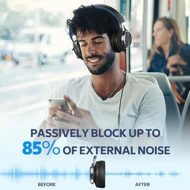 COOSII AC01 Over-Ear Headphones Wired, Passive Noise Isolating Corded Stereo Headsets with Mic Volume Control for Adults Teens 3.5mm for Chromebooks, Laptop, Computer, Tablets, Travel (Black Blue) - Image 4