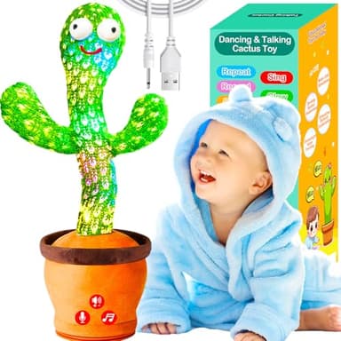 Vitosup Rechargeable Dancing Talking Cactus Toy for Baby Toddler, Volume Adjustable, Singing, Mimicking, Repeating, Toddler Baby Toys for Girls Boys, Birthday or Chirstmas Gifts - Image 1