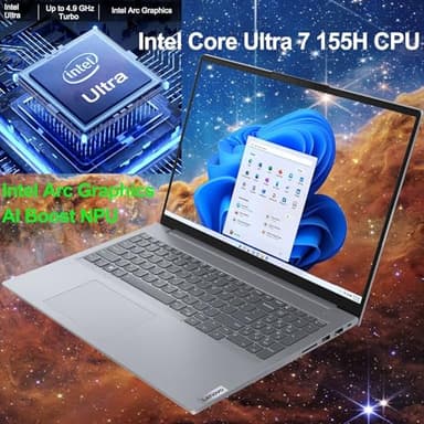 Lenovo ThinkBook 16 G7 16" FHD+ Business Laptop Computer, Intel 16-Core Ultra 7 155H (Beat i7-13705H), Arc Graphics, 32GB DDR5 RAM, 1TB PCIe SSD, WiFi 6E, Backlit Keyboard, Windows 11 Pro, AZ-XUT - Image 3