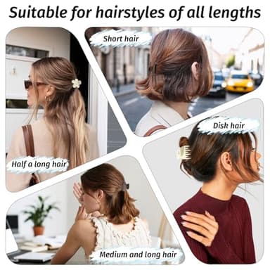Small Claw Clips for Thin/Medium Thick Hair,12Pcs 1.5 Inch Mini Matte Tiny Jaw Clips for Women Girls 4 Style Nonslip - Image 3