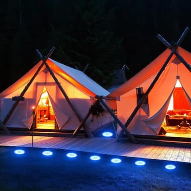 Siatom Solar Ground Lights 12 Pack, IP68 Waterproof Solar In-Ground Light for Outdoor, Flat Landscape Lighting, Garden Disc Light for Pathway, Walkway, and Yard - 12 Pcs (Blue) - Image 6