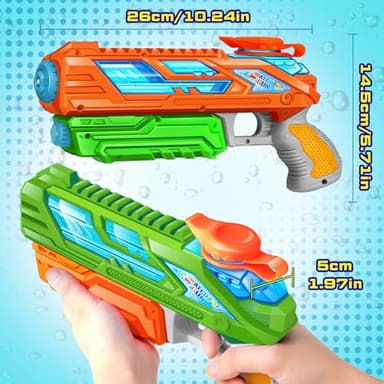 RONSTONE Water Guns for Kids, Small Water Pistol Squirt Guns Water Blaster Toys for 3 Years Old and up Boys Girls Adults, High-Pressure Summer Outdoor Pool Beach Fun, 4-Pack Pump Action Water Gun - Image 3