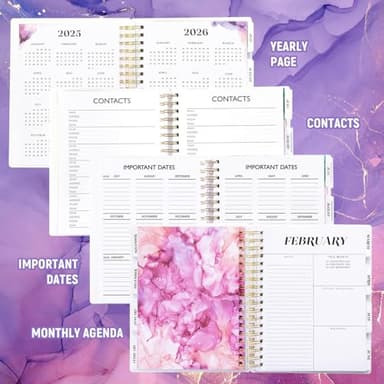 Planner 2025-2026, 18 Months Academic Daily Weekly Monthly Planner Yearly Agenda July. 2025–Dec. 2026, 7.9" x 9.8", Page Tabs, Separator Page, Pocket Folder, Bookmark, Stickers, Sticky Note Set - Image 6