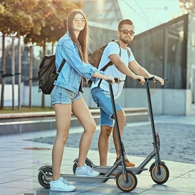 Electric Scooter for Adults, 8.5" Solid Tire, 350W Motor, 280Wh Capacity Battery, 19 Miles Long Range, Max 19 Mph Folding E-Scooter with Dual Brakes & Smart APP - Image 2