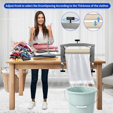 MADONGLI Clothes Wringer - Better Moisture Removal than Portable Washing Machine/Portable Dryer - Heavy Duty Off Grid Laundry Wringer | Perfect Towel Wringer for Chamois Cloth, Tile Sponge, etc. - Image 4