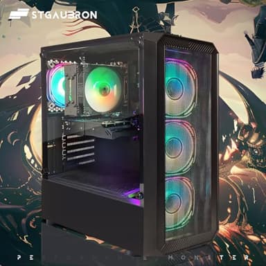 STGAubron Gaming PC Computer Desktop, 13th Gen Intel Core i5-13400F up to 4.6G, GeForce RTX 3050 6G, 16G DDR4, 512G SSD, RGB Fan x4, WiFi 6 & BT 5.2, Windows 11 Home - Image 4