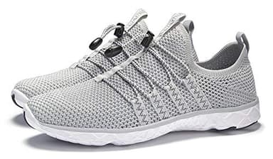 DLGJPA Men's Quick Drying Water Shoes for Beach or Water Sports Lightweight Slip On Walking Shoes LightGray 8.5 - Image 6