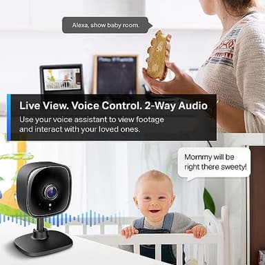 Tapo TP-Link New 2K Indoor Security Camera for Baby Monitor, Pet Camera | Motion Detection | 2-Way Audio | Night Vision | Cloud & SD Card Storage | Works w/Alexa & Google Home | Black C111 - Image 3