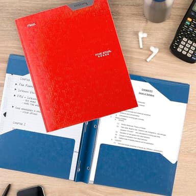 Five Star 2-Pocket Folder, Plastic Folder with Stay-Put Tabs and Prong Fasteners, Holds 8-1/2" x 11" Paper, Fire Red (72109) - Image 7