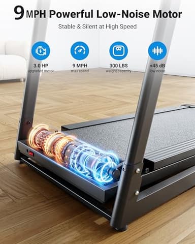 THERUN Treadmills for Home, Running Treadmill with Incline, Foldable Treadmills Heart Rate Sensors, 18″LED Display Manual Incline Adjustment, 3.0HP Treadmill for Indoor Fitness Workouts - Image 5