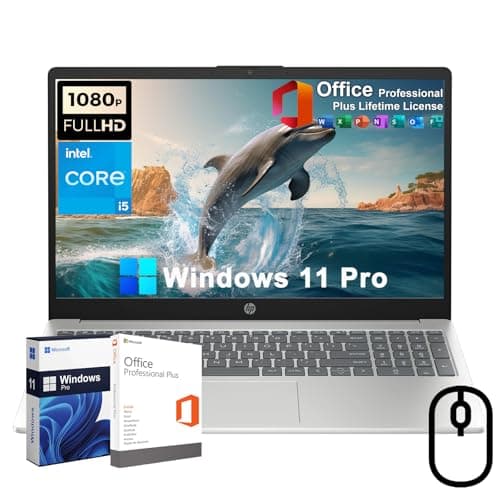 HP 15.6" FHD Business Laptop, with Office Lifetime License & Windows 11 Pro, 12th Gen Intel Core i5-1235U (Up to 4.4 GHz), 32GB RAM, 1TB PCIe SSD, Numeric Keypad, Wi-Fi 6, BT 5.3, w/Arionet Mouse - Image 1