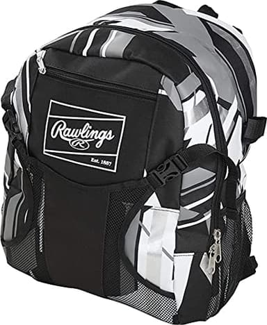 Rawlings | REMIX Backpack Equipment Bag | T-Ball & Youth Baseball / Softball | Black - Image 3