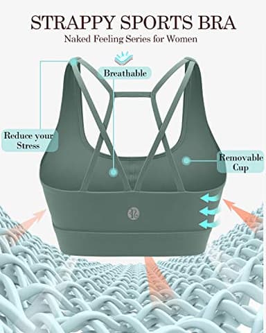 RUNNING GIRL Sports Bras for Women Backless Padded Sports Bra Tank Top Long Line Gym High Impact Sports Bra Push up(WX2569Ash Green,S) - Image 5