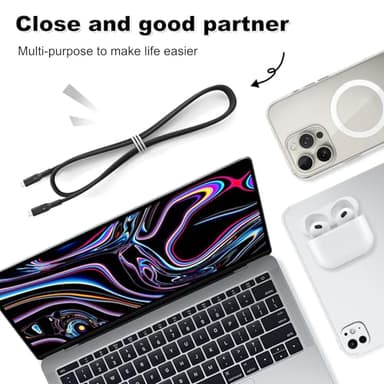 40Gbps Thunderbolt 4 Cable [Intel Certified] 6.6ft USB C to USB C Cable, 240W(5A) Charging Cord, Braided Type C Cable Compatible for Dual 8K/4K Display, USB4, SSD, eGPU, Mac Studio/mini, iphone - Image 7